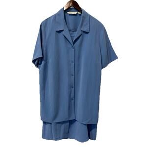 Holmewood Top & Skirt Blue-Womens Us 12 UK 16 Made In British Isles